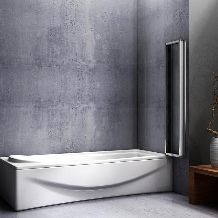 Aica 1200x1400x4mm pare baignoire, écran de baignoire, porte de baignoire, 5 volets pivotants pliants 180° - 2