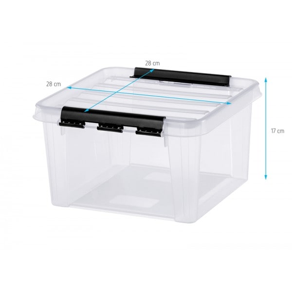 Boîte de rangement avec couvercle empilable 7 litres - Clips Noirs - 2