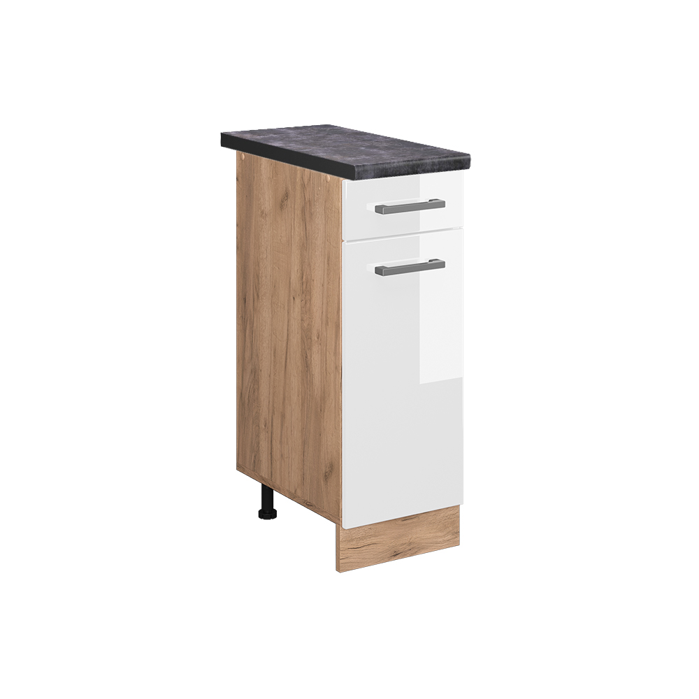 Vicco Szafka dolna do kuchni R-Line, Biały wysoki połysk, 30 cm , BP Antracyt