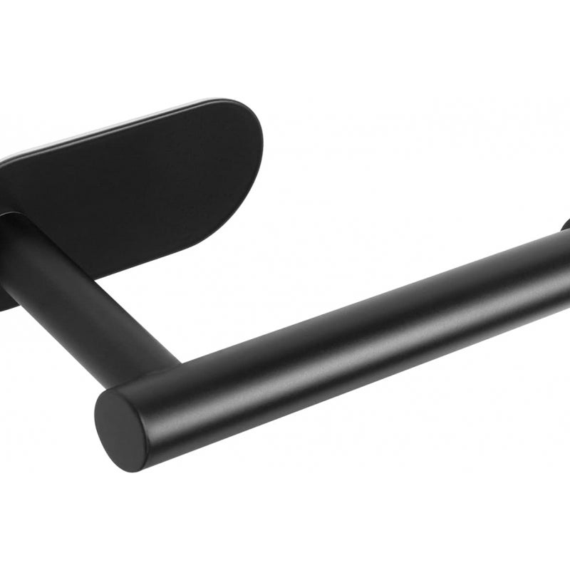 Samoprzylepny uchwyt na papier toaletowy, stal nierdzewna 304, bez wiercenia, odpowiedni do łazienki, kuchni i toalety (1 sztuka, matowa czerń)