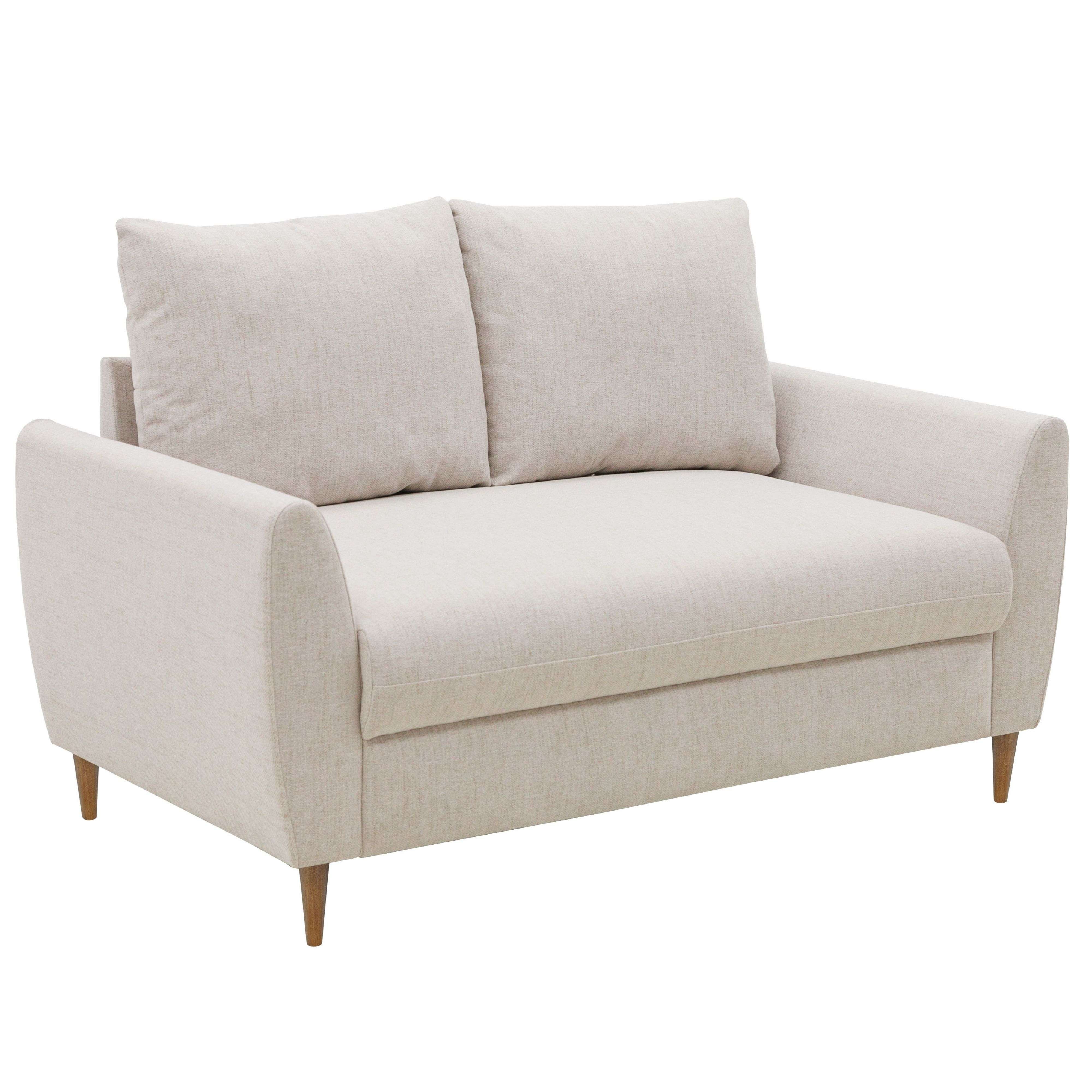 Sofá de 2 plazas mave salón comedor estilo contemporáneo en color beige con patas de madera 145 cm