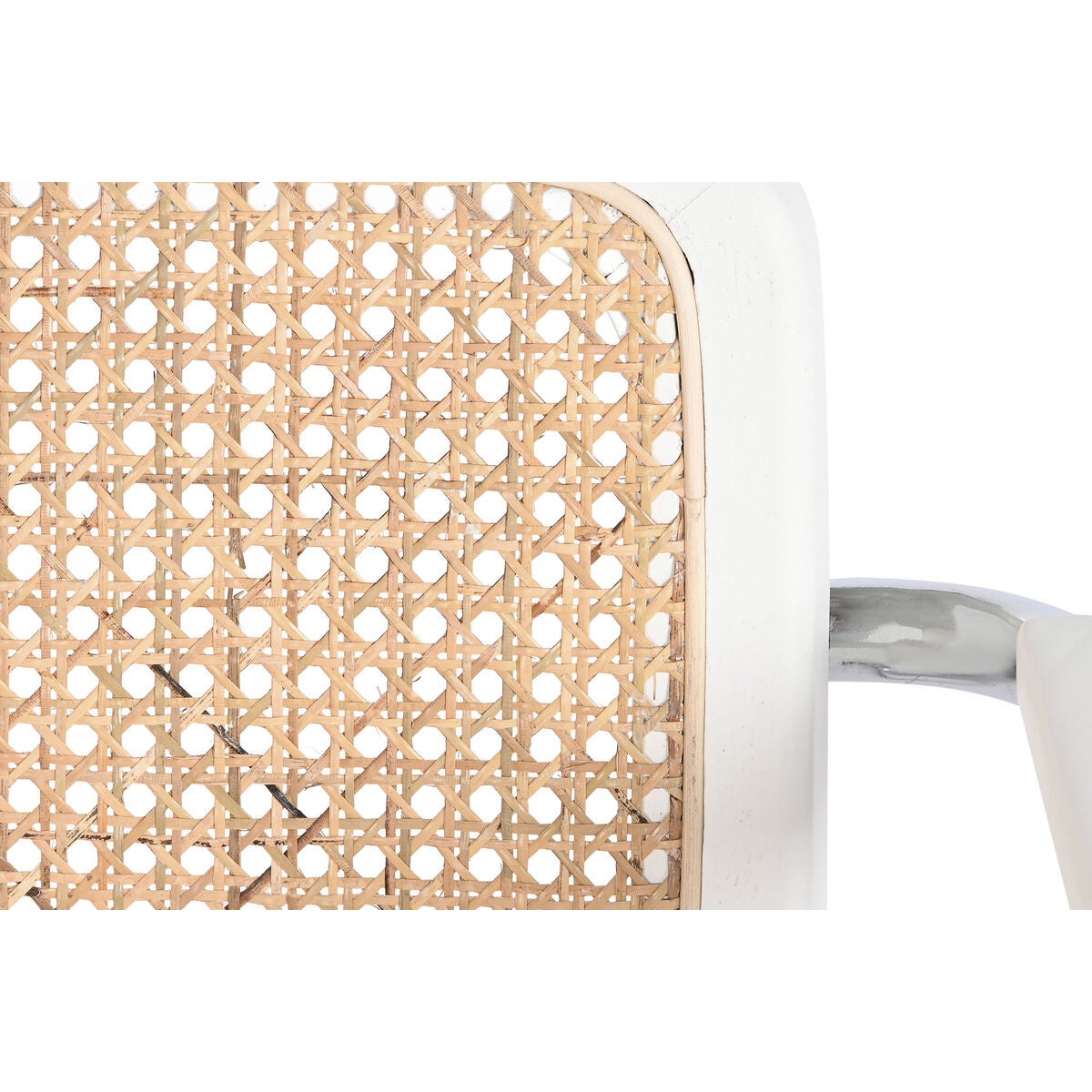 Poltrona da terra DKD Home Decor Bianco Argentato Naturale 65,5 x 62 x 79 cm - 2