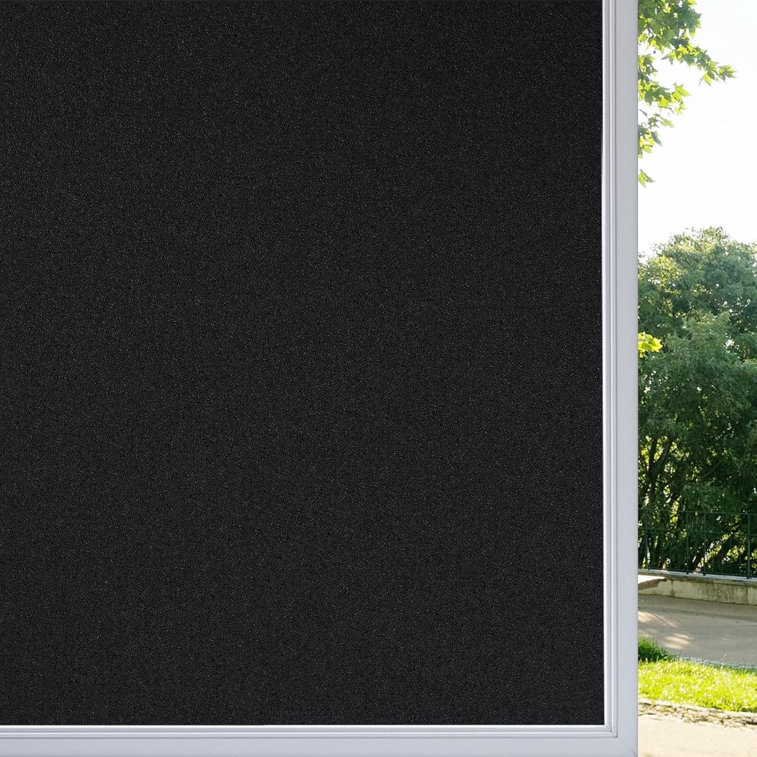 Czarna antyrefleksyjna folia okienna - 2 folie elektrostatyczne 45x100 cm, matowa, nieprzezroczysta, folia ochronna UV do domu i biura