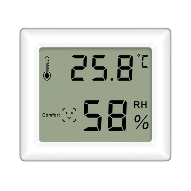 Thermomètre Mini 4.5cm Noir Thermomètre Hygrometre Digital,Écran LCD Thermomètre Mini 4.5cm Noir Thermomètre Hygrometre Digital,Écran LCD