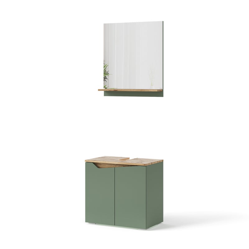 Vicco Zestaw mebli łazienkowych Marelle, Zielony/rzemieślniczy, 2 części