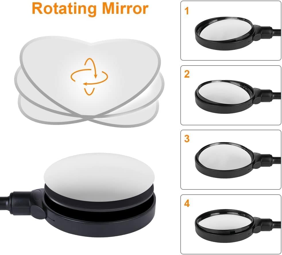 2 rétroviseurs de vélo grand angle rotatifs à 360 degrés, miroirs de sécurité convexes en acrylique pour guidon 22-30 mm - 3
