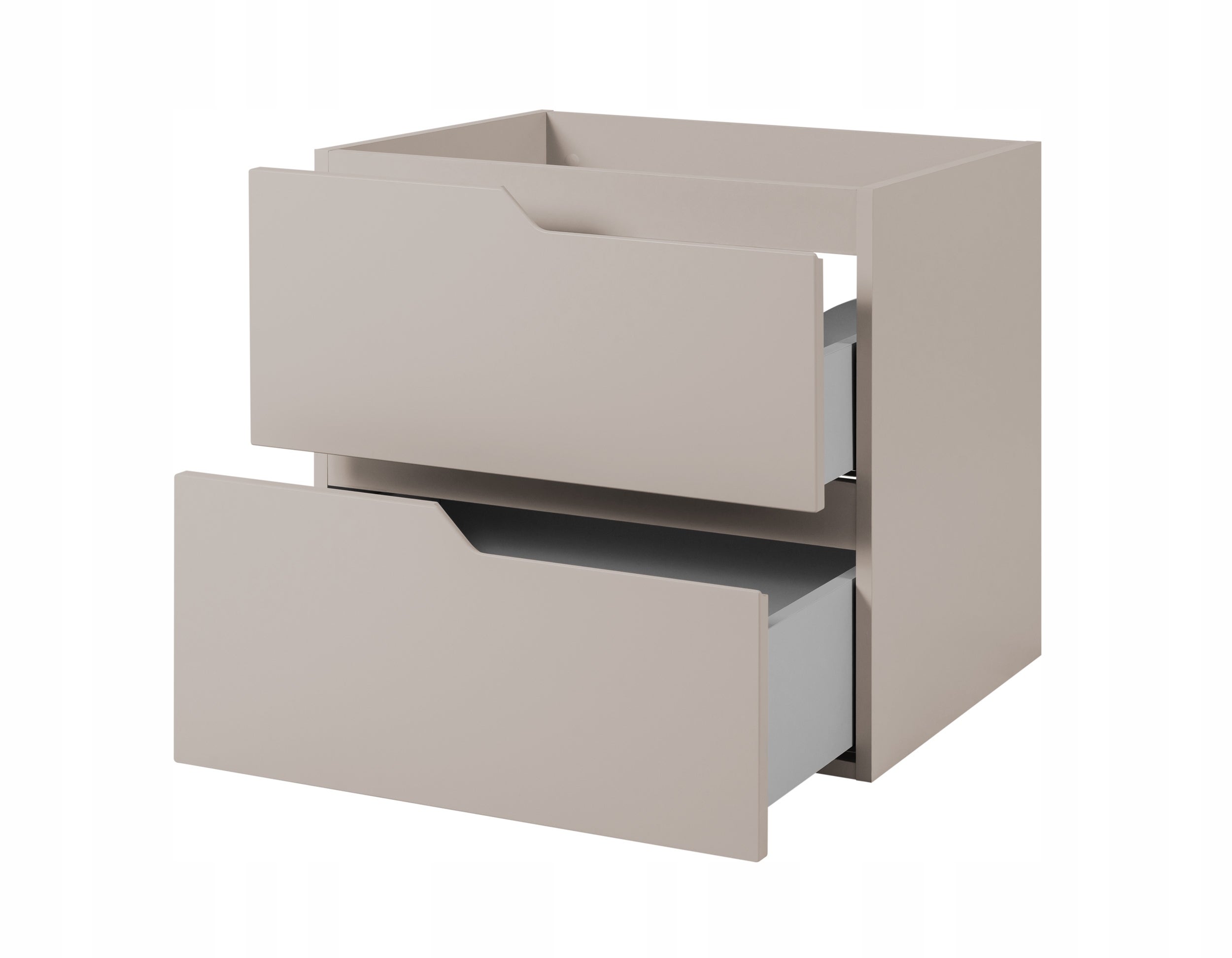Szafka łazienkowa MODERN 60 cm kaszmirowa mat 2 szuflady frezowane uchwyty - 3