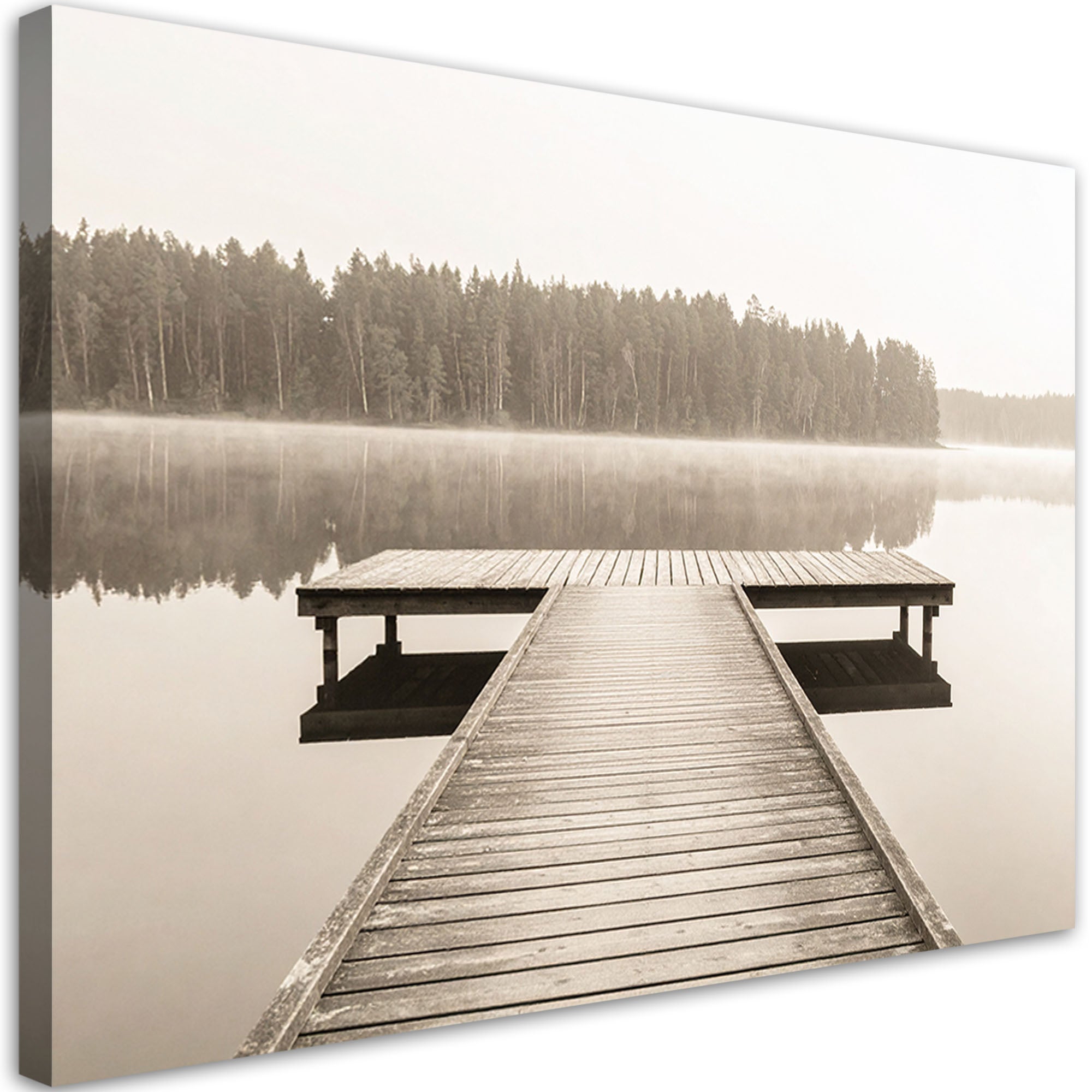 Obraz do salonu sypialni biura, Pomost jezioro krajobraz natura 60x40