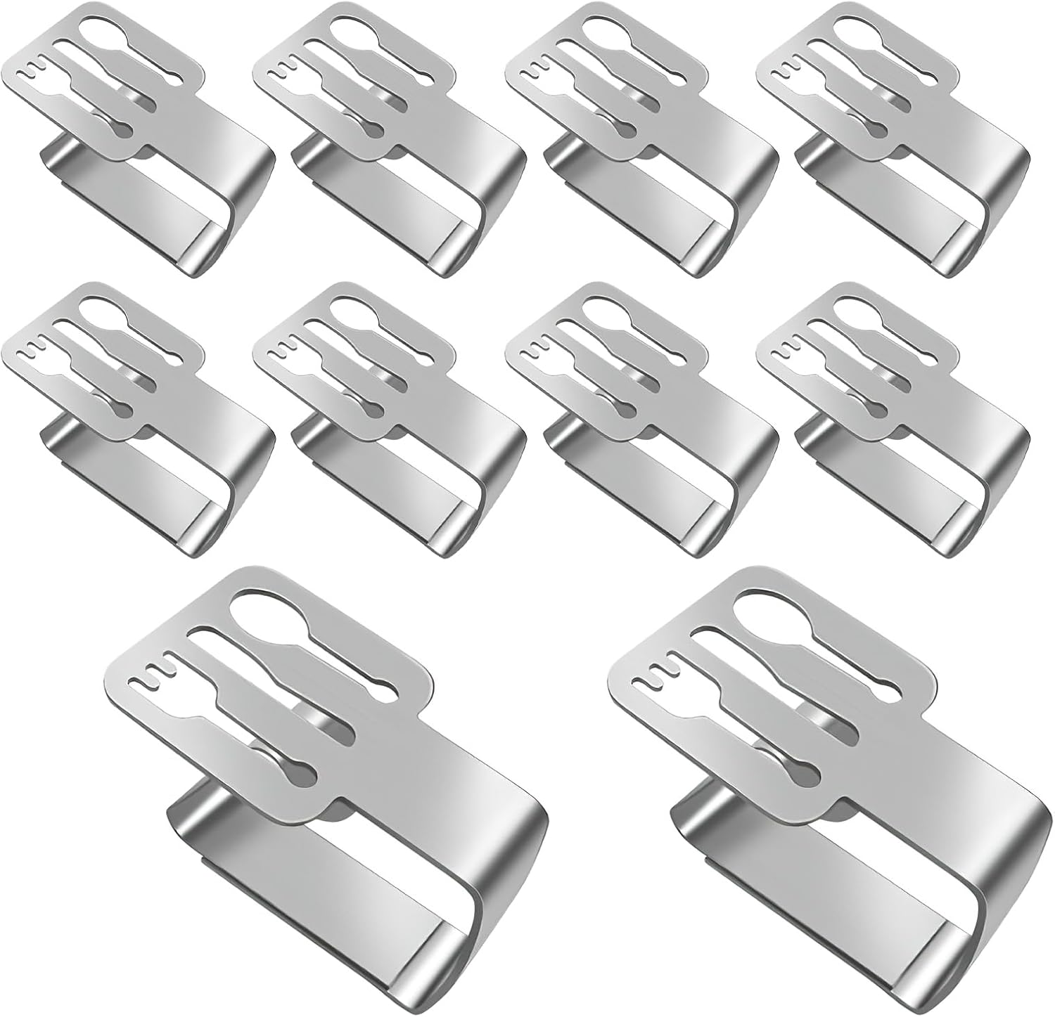 Lot De 4 Pinces à Nappe Noires En Acier Inoxydable, 8 X 7 Cm, Pour