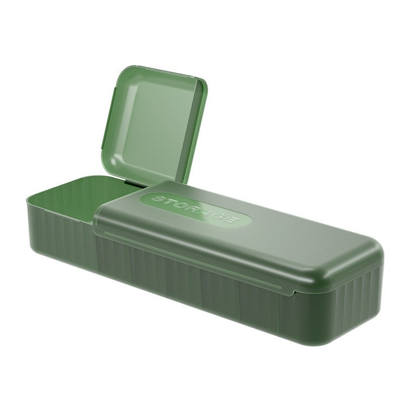 Cutie organizatoare pentru cabluri Flippy, verde, din plastic, 28 x 9 x 6 cm