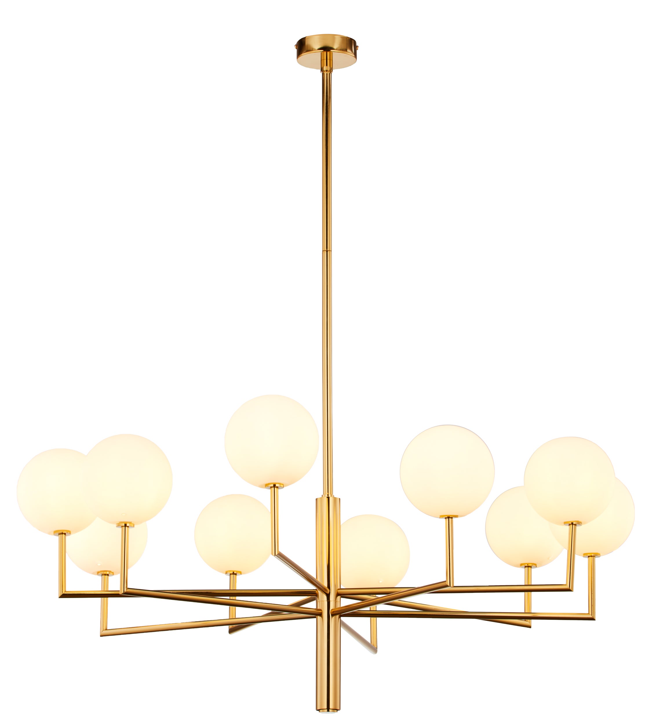 Lampa wisząca FEME złoto-biała 10xG9x15W metal wym:110x100x100cm IP20 Jupiter