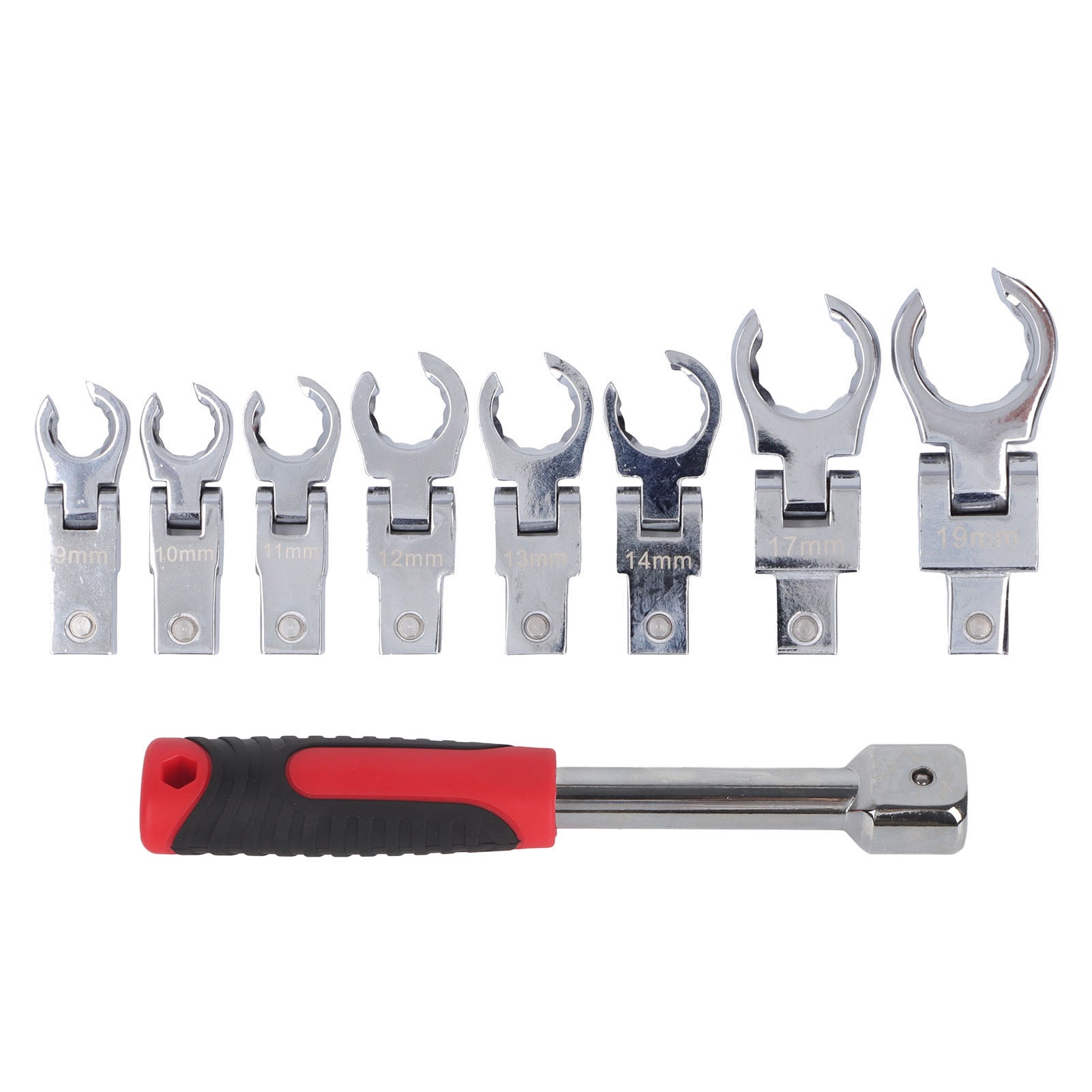 Kit De Llaves De Matraca Mecánicas Combinación Extra Larga Box End Llave De Carraca Con Cabeza Flexible | 8 Mm A 24 Mm 14pcs ,perfecto Para El Hogar, Bicicleta, Reparación De Automóviles