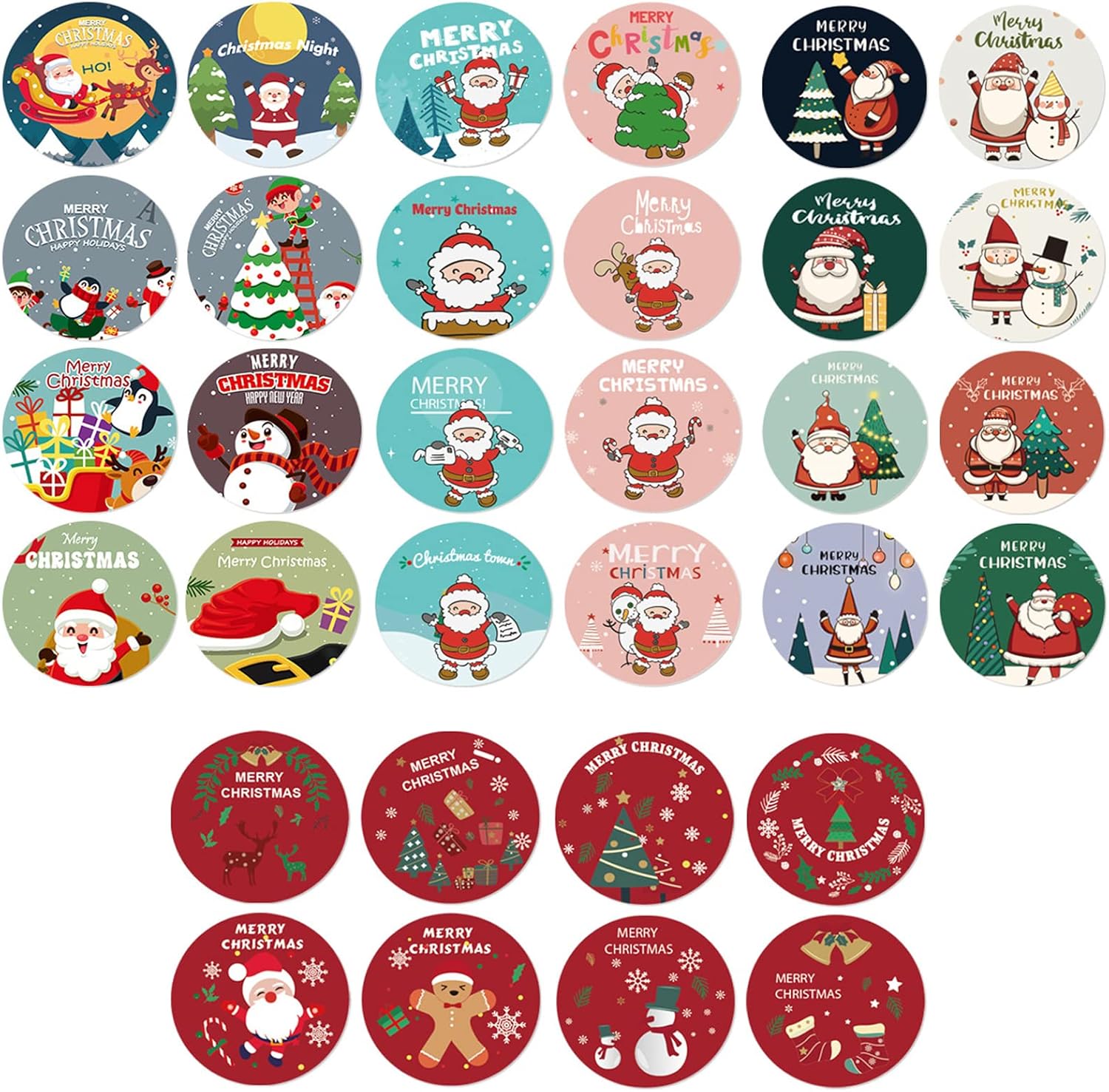 Rollo De Pegatinas Navideñas, 500 Piezas/Rollo, Etiquetas Adhesivas De