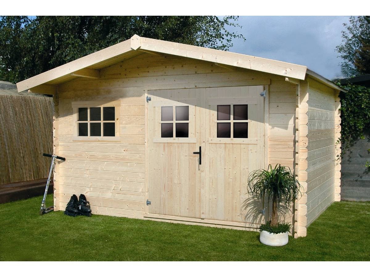 Abri jardin bois - 19,72 m² - 4.64 x 4.25 x 2,32 m - 28 mm - 2