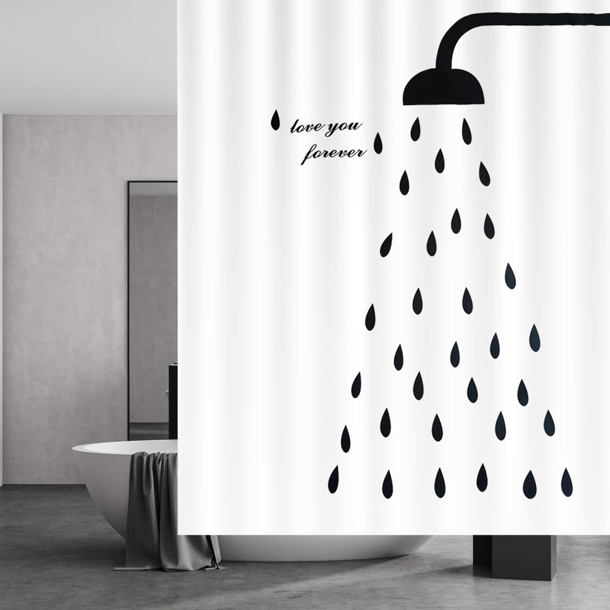 Tenda Doccia Impermeabile In Poliestere 180x200 Cm – Antimuffa E Facile Da Pulire Con 12 Ganci Inclusi