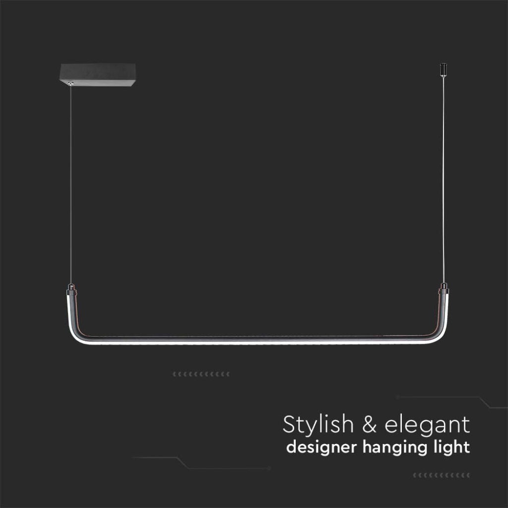 Lampa wisząca LED 24 W, dł. 905 mm, nowoczesny design, kolor czarny, 4000 K - 3