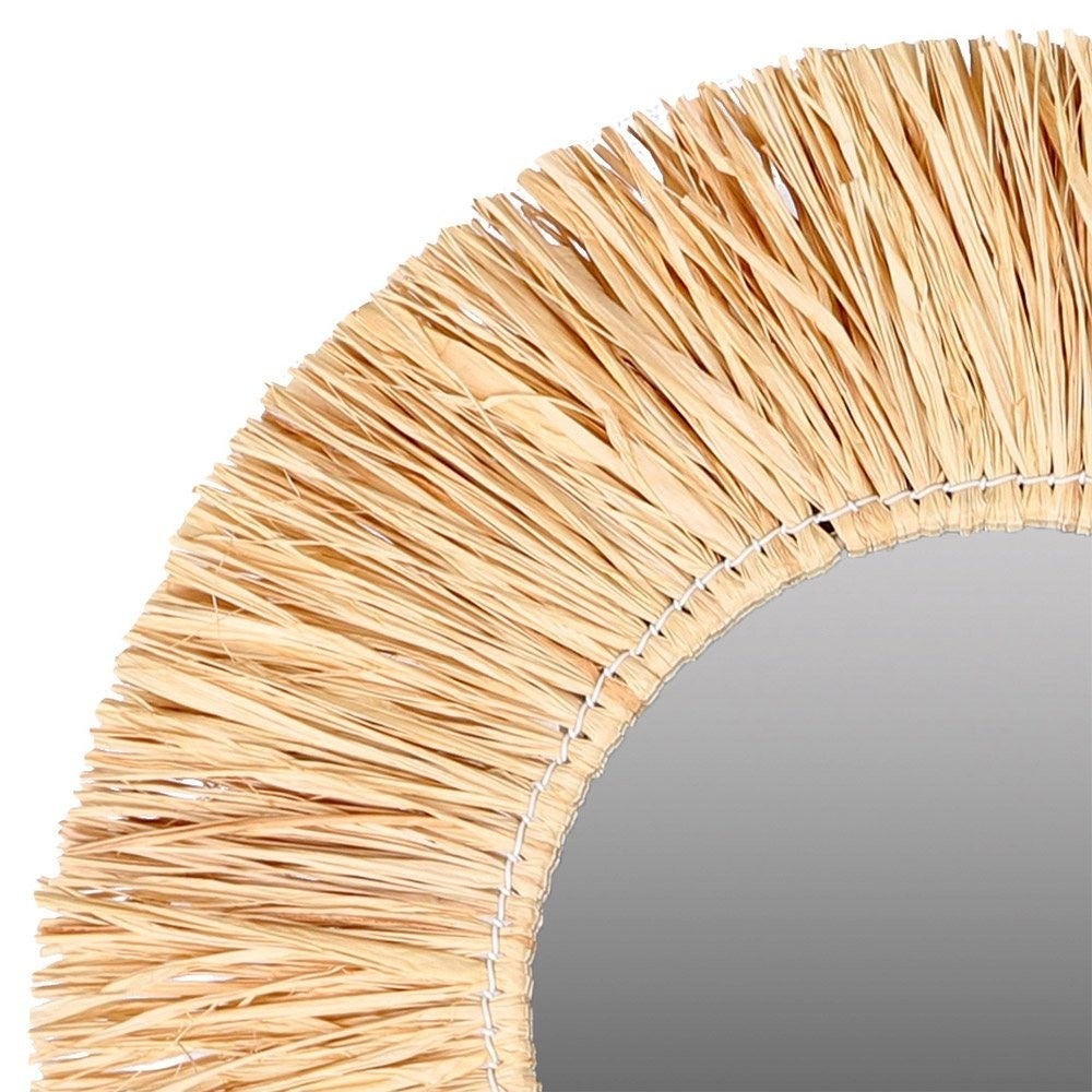 Miroir rond Franges Raphia 46 cm - 3