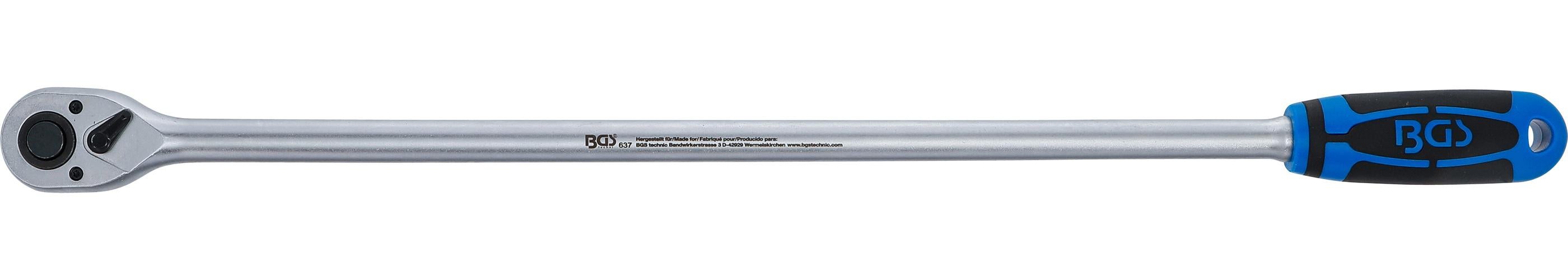 Cricchetto Reversibile BGS 637 – Extra Lungo 605 Mm, 72 Denti, 1/2″ Quadrato, Acciaio Cromo Vanadio