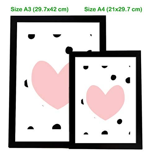 Set De 3 Posters Para Ninos Y Habitacion Infantil Estilo Nordico Nube Y Corazon Sin Marco - A3 - 4
