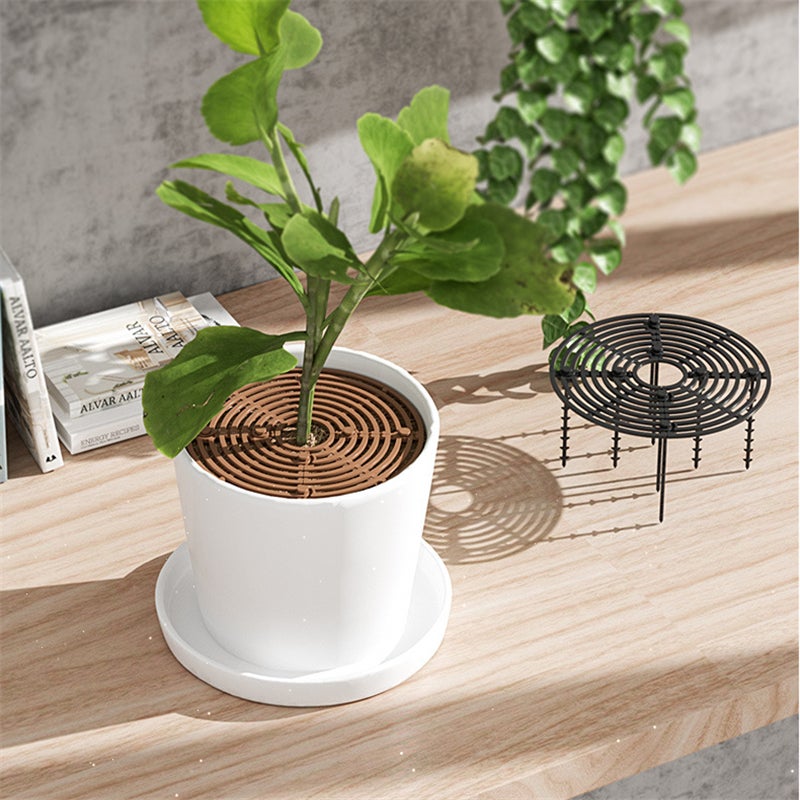 3 pièces jardin maison Pot de plantes garde du sol avec clous Pot de plantes grille Pot de fleur couverture bébé sécurité, repousser les chats 19CM - 3