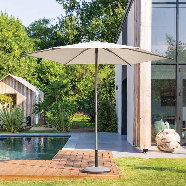 Parasol droit rond inclinable 