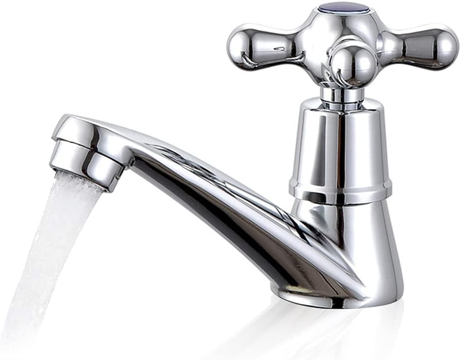 Bateria umywalkowa do łazienki, kran z zimną wodą, jednouchwytowa, krzyżowa, odpowiednia do łazienki, kuchni, toalety, wanny