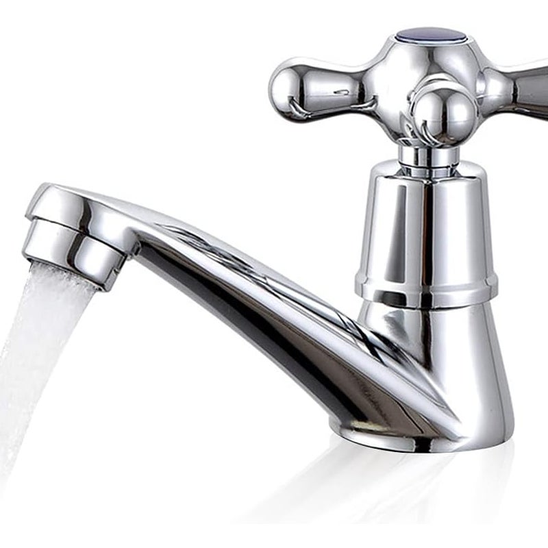 Kran z zimną wodą do umywalki łazienkowej - Jednouchwytowy kran krzyżowy - Nadaje się do łazienki, kuchni, toalety, wanny