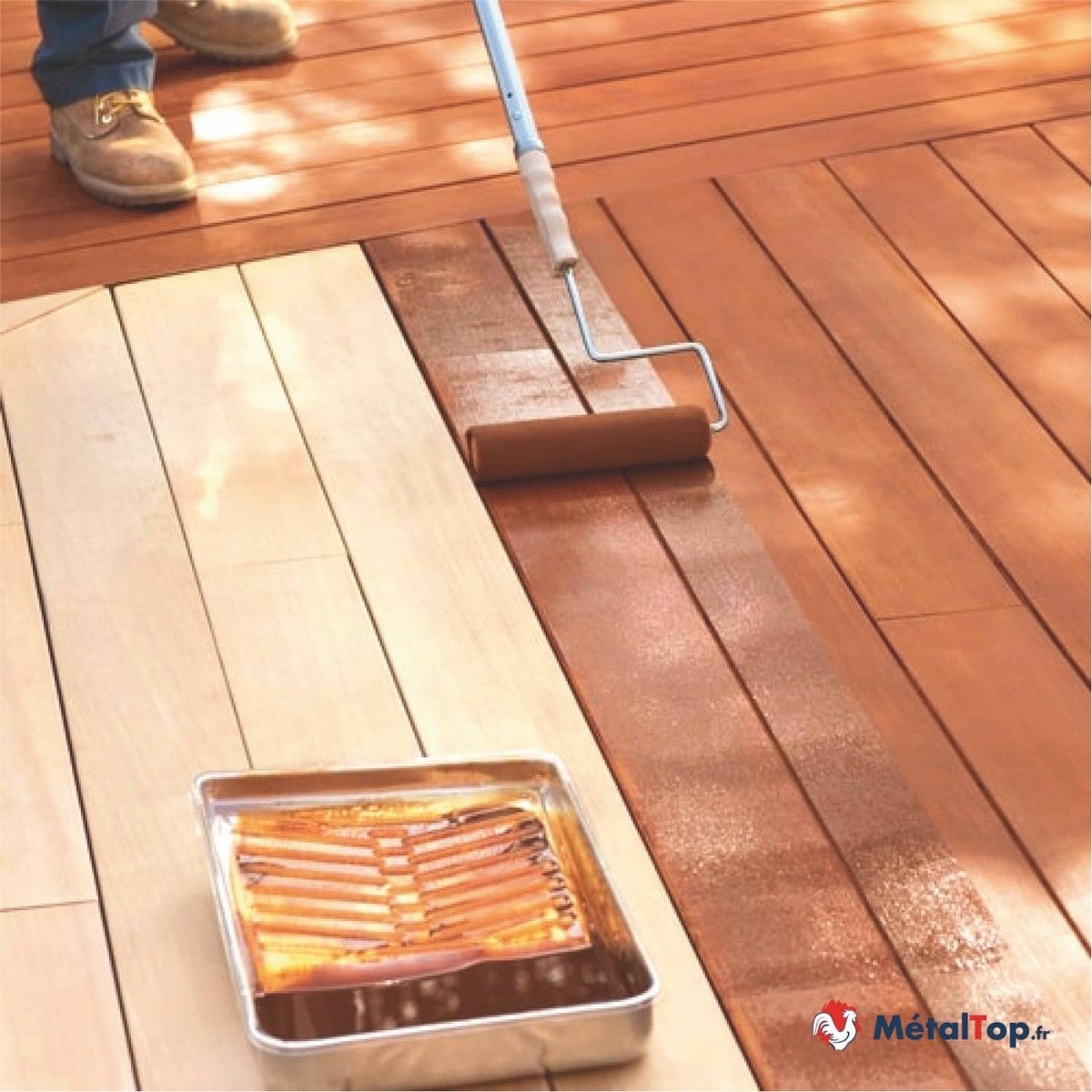 Peinture Sol Bois - Noir foncé - RAL 9005 - 5 L - Métaltop - 8