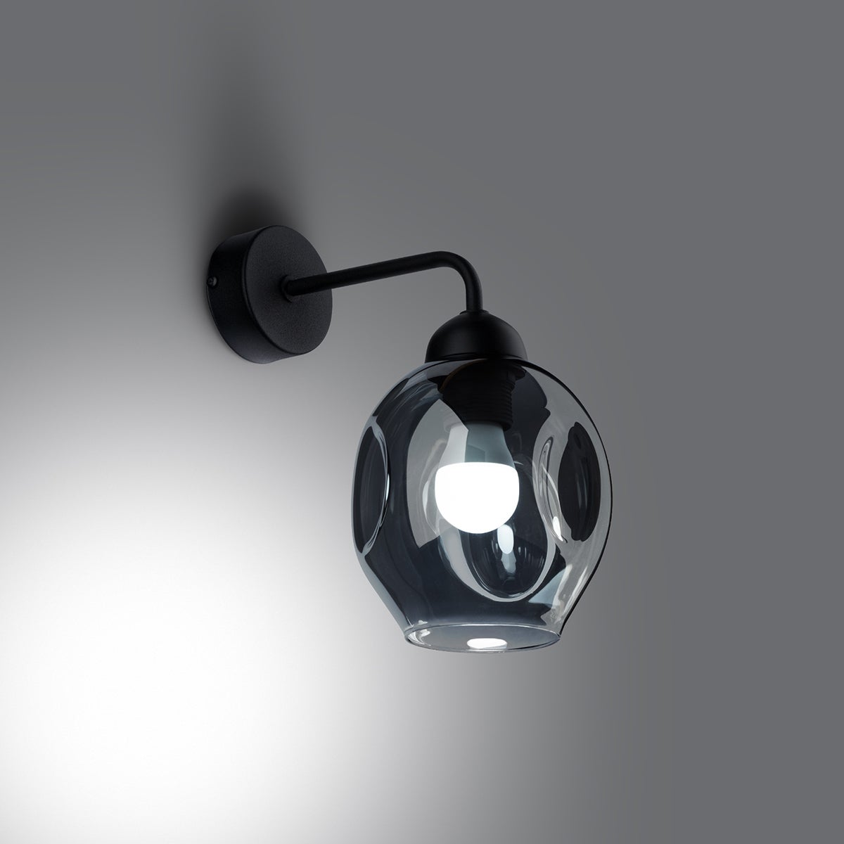 Kinkiet ALLIVON 1 czarny LED 3000K - 25x15x29cm Sollux