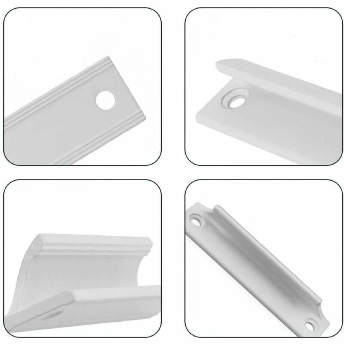Poignée - Aluminium - pour fenêtres, portes - 1 pièce - Blanc - 2