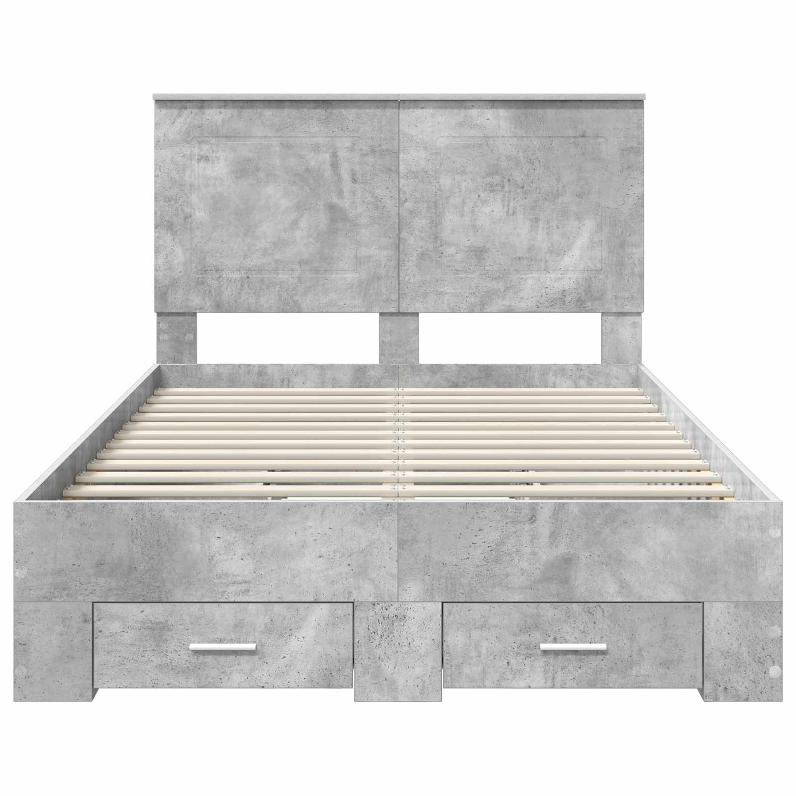 Cadre de lit gris béton 135 x 190 cm panneau de bois - 8