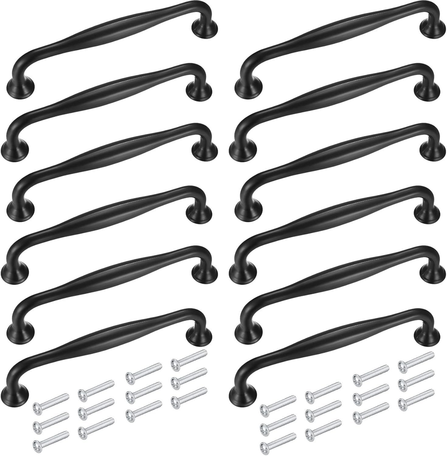 12 sztuk Uchwytów Kuchennych 128 mm, Uchwyty do Mebli Boires, Uchwyty do Drzwi Szafek, Gałki Uchwyty do Szafy, Uchwyty ze Stopu Aluminium