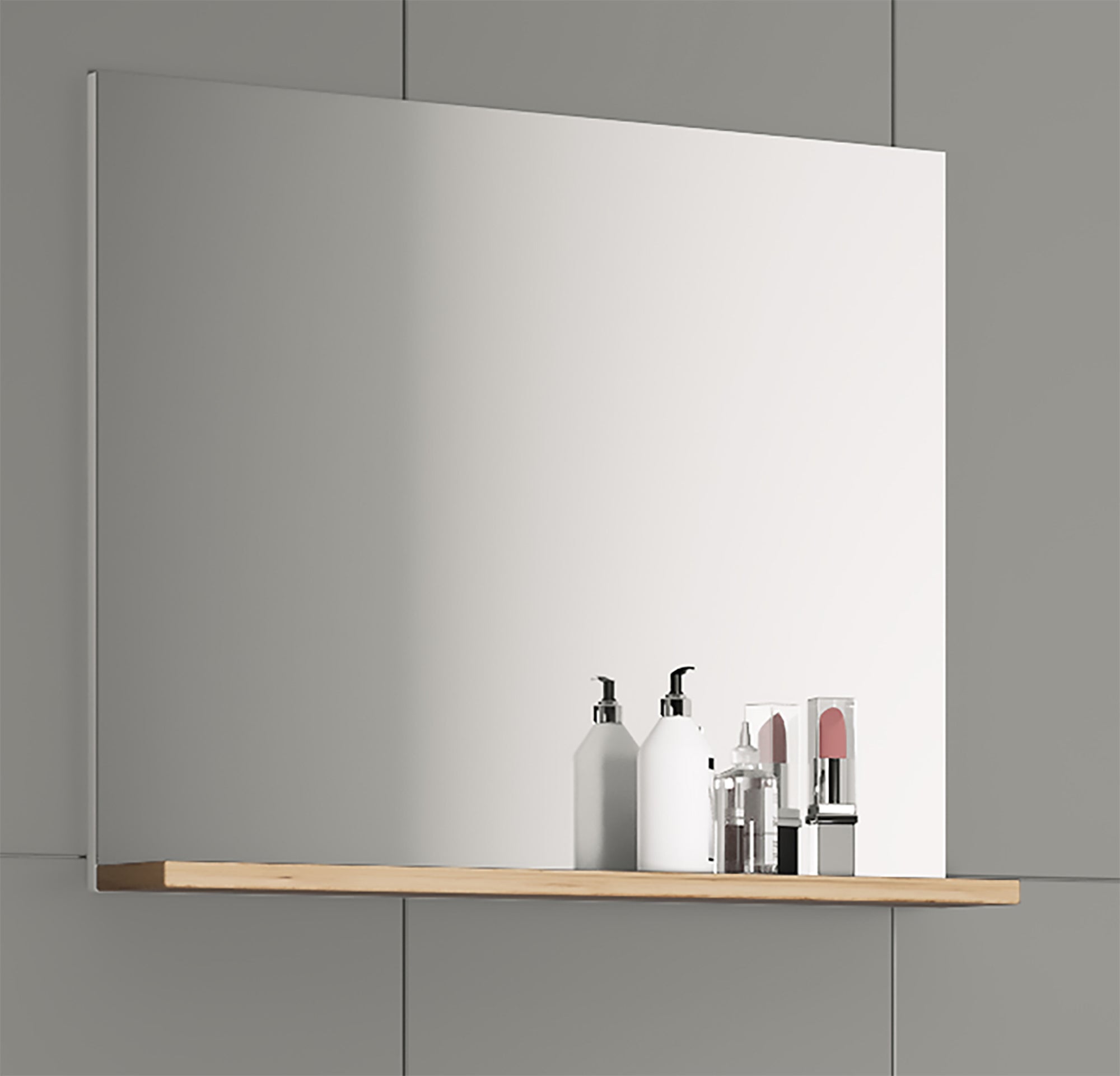 VCM Armoire de toilette Landos Chêne blanc/miel H. 60 x B. 50 x T. 2 cm - 4