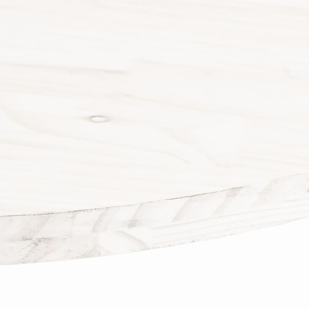 Dessus de table blanc 80x40x2,5 cm bois de pin massif ovale - COMFORTXL - 4