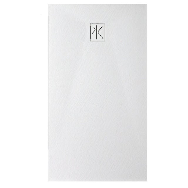 Receveur de douche en résine effet pierre découpable couleur blanc mat 160 x 70 cm Kinedo PIETRAVIVA PIPIV241670BM - Blanc mat