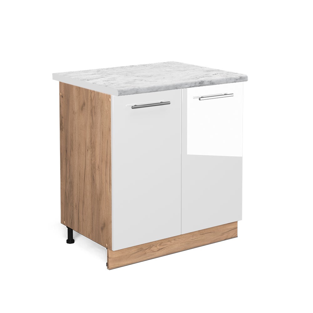 Vicco Szafka pod zlew Fame-Line, Biały wysoki połysk, 80 cm , BP Marmur