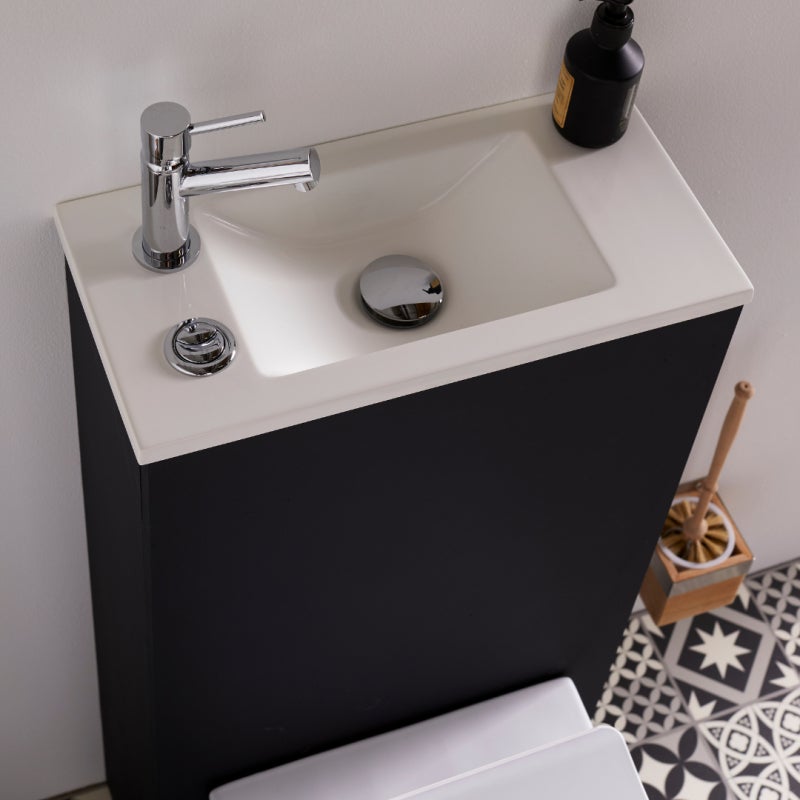 Pack WC suspendu avec lave-mains intégré + Cuvette gain de place sans bride corolla - 3