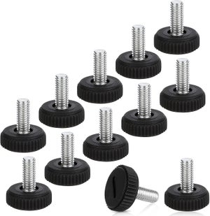 24 Piezas De Patas Niveladoras Ajustables M6 - Para Muebles, Con Base Antideslizante, Altura Ajustable, Color Negro