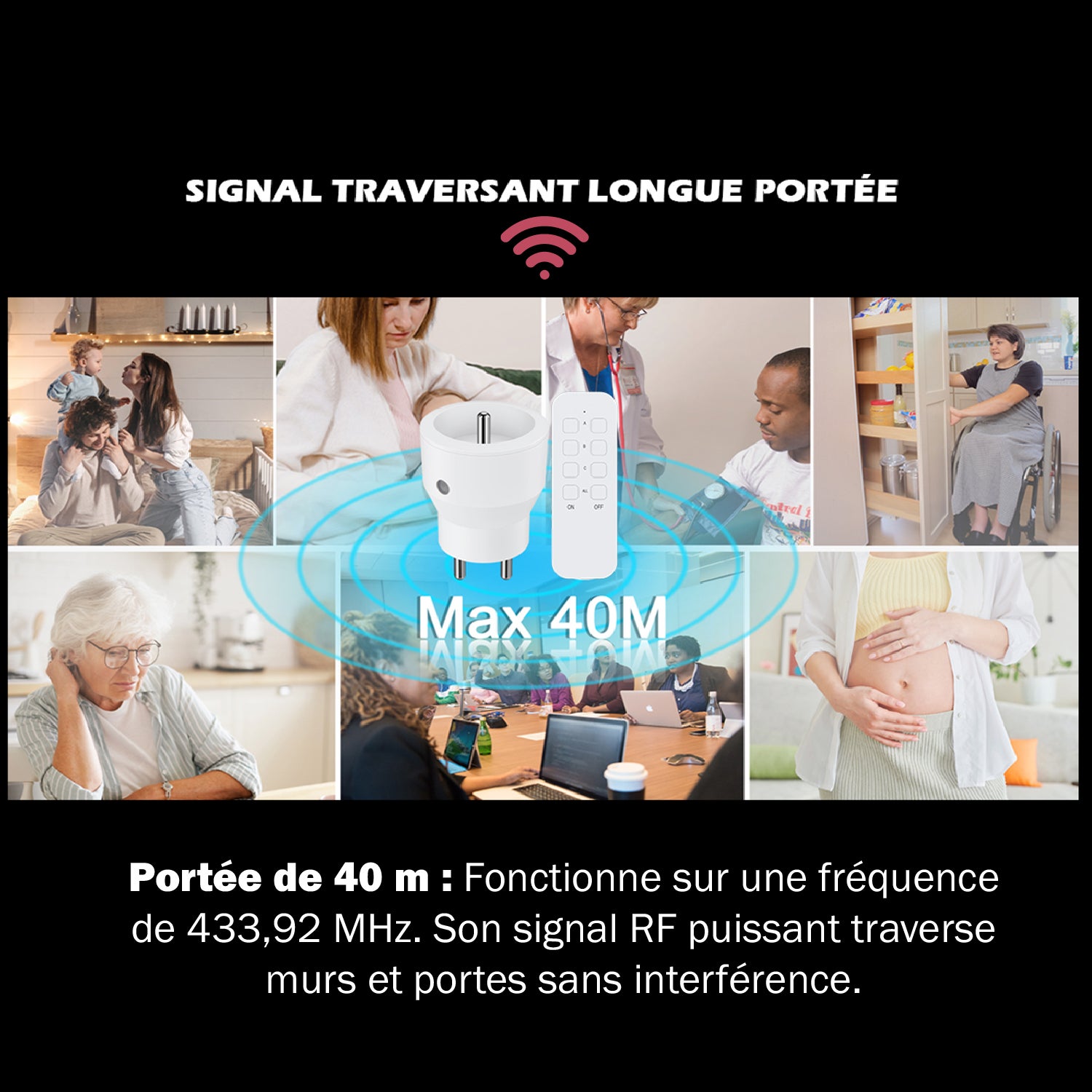 Lot de prise 2300W télécommandée intérieure - 6