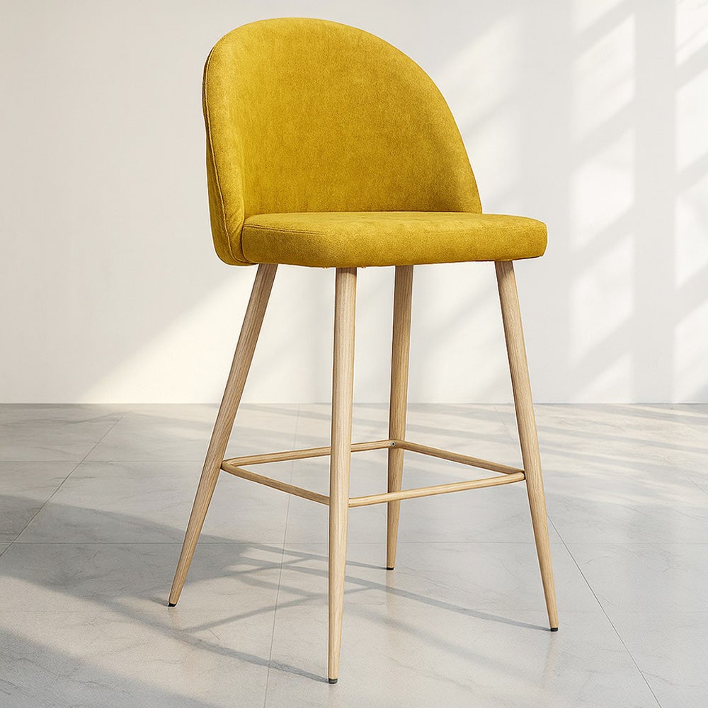 Tabouret tapissé en tissu - design scandinave - 66cm - Bennett Beige - 2