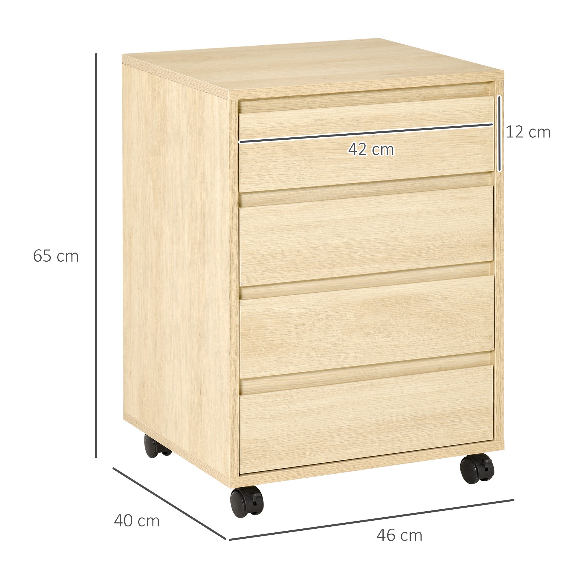 Caisson de bureau MDF classe E1 HOMCOM - 3