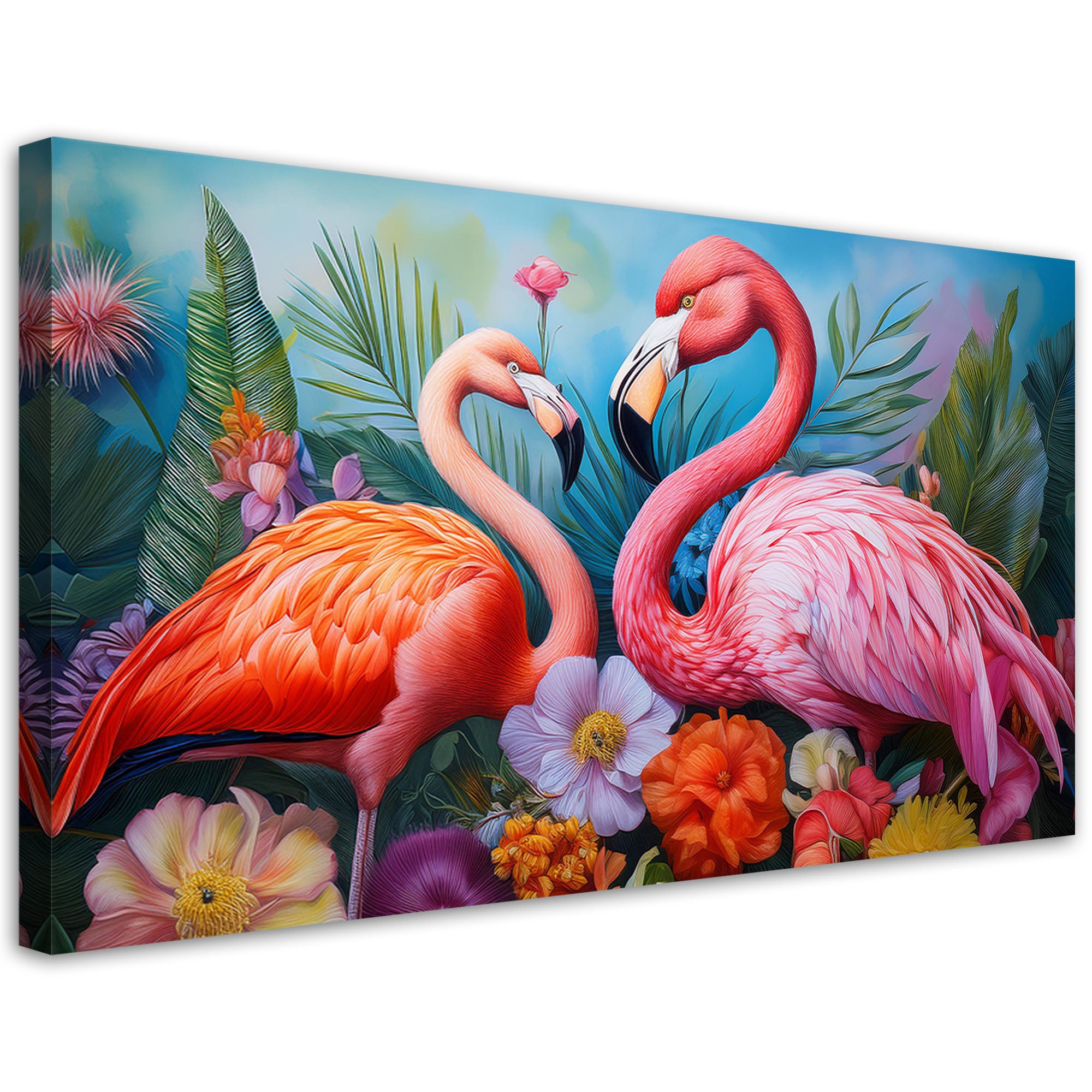 Obraz na płótnie, Flamingi Ptaki Zwierzęta Egzotyczne 80x40