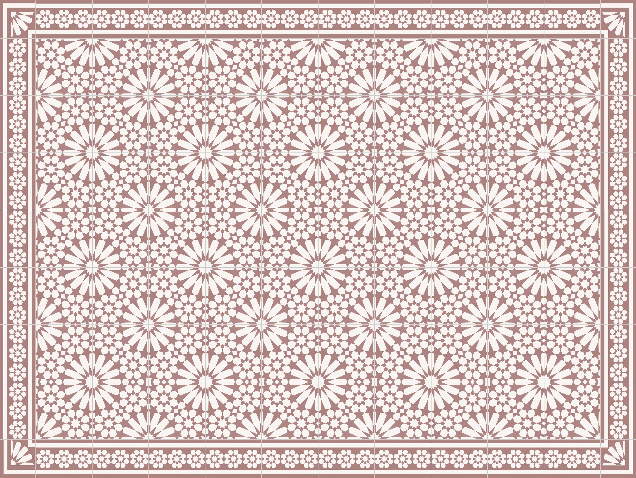 Samara Dywan winylowy terakota 100x133 cm - PVC antypoślizgowa, winylowa do kuchni lub salonu, zmywalna, wodoodporna, styl hydrauliczny