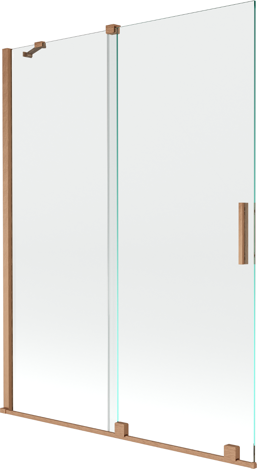 Mexen Velar parawan nawannowy 2-skrzydłowy rozsuwany 130 x 150 cm, transparent, miedź szczotkowana - 896-130-000-01-65