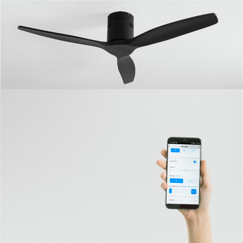 CREATE - WIND CALM - Cichy wentylator sufitowy 40W z technicznymi łopatkami ABS w różnych rozmiarach -