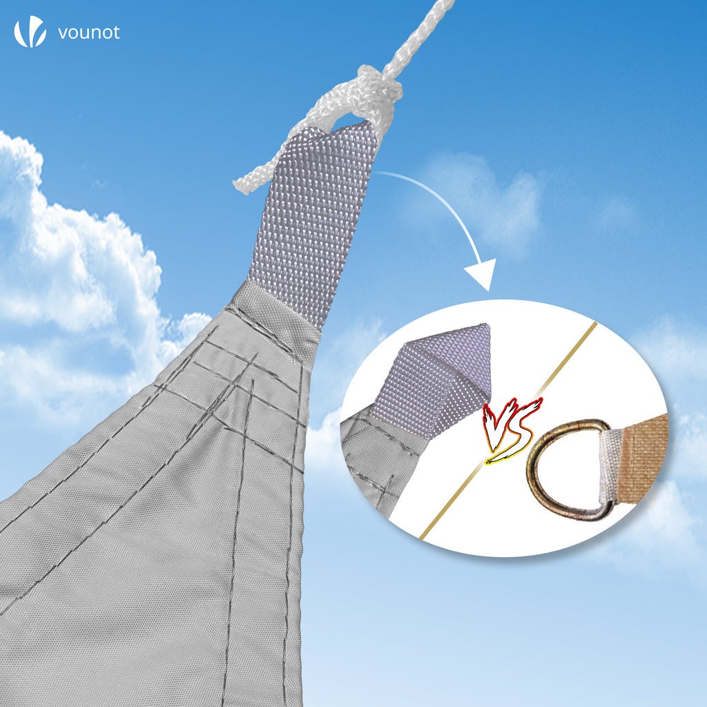 Voile d'ombrage Rectangulaire en Polyester Imperméable avec Kit de Montage 3x4m Gris Clair VOUNOT® - 2