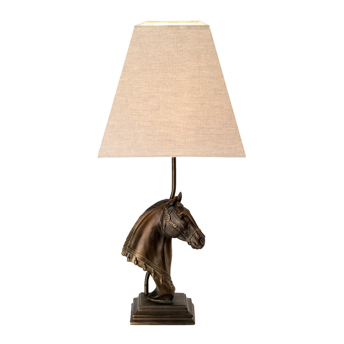 Lampa stołowa z żywicy brązowa popiersie konia dekoracyjna Eclipse E27 40W Designer's Lightbox