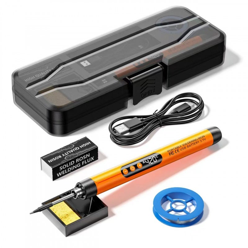 Bezprzewodowy zestaw lutownicy ładowany przez USB ekran LCD regulowana temperatura C z pastą lutowniczą bezpieczny i w pełni profesjonalny