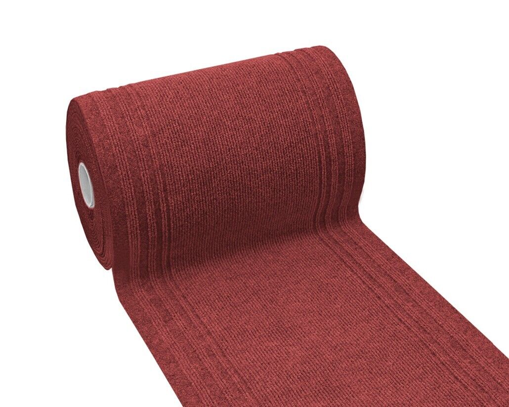 Camino de escalera 67x450 cm alfombra corredor entrada pasillo cocina absorbente peldaños burdeos