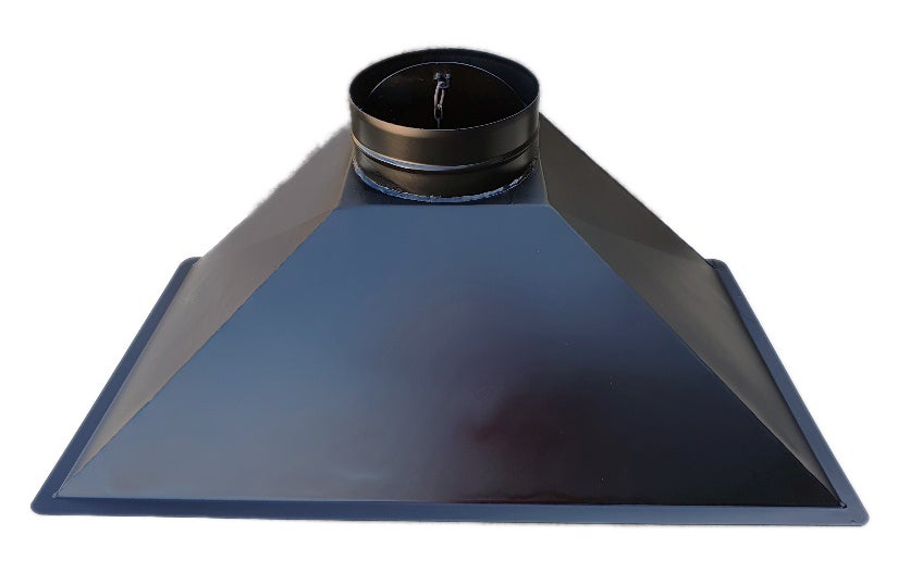 HÔTTE POUR CHEMINEE , AVALOIR BARBECUE FOYER EN ACIER NOIR L 105xP 55 — free download